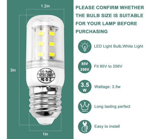 Bombita De Refrigerador Kei D34l Led 3.5w Ap6278388 Blanca